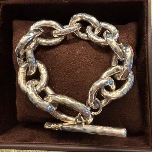 Ippolita Glamazon Bastille Sterling Silver Hammered Links Bracelet - Picture 4 of 6